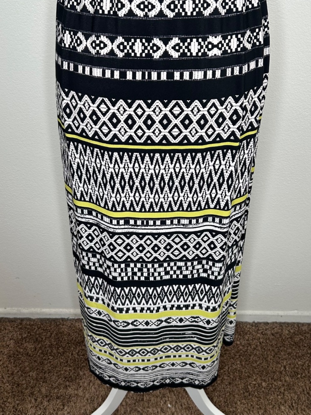 Catherines Womens Black & White Patterned Sleeveless Jersey Maxi Dress Size 1X - Picture 8 of 9